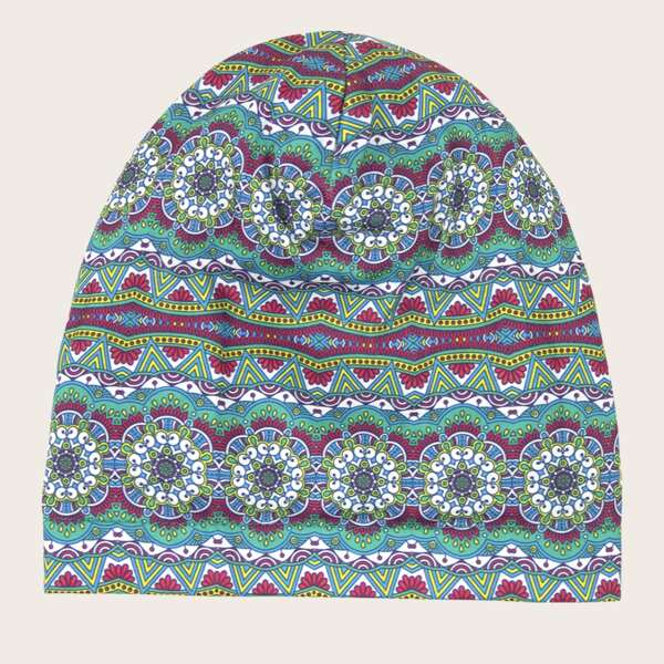 

Graphic Print Satin Hat, Multicolor