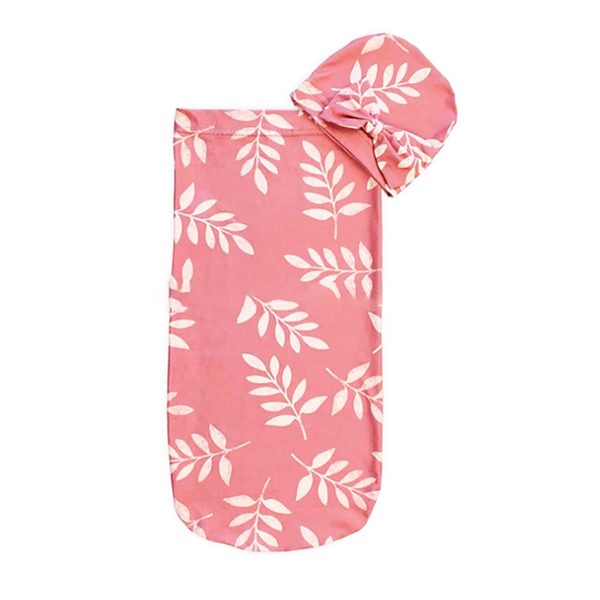 

Baby Plants Print Sleep Bag With Hat, Pink