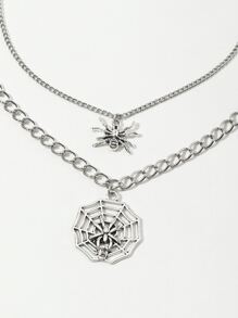 兒童2入組萬聖節蜘蛛吊墜項鏈