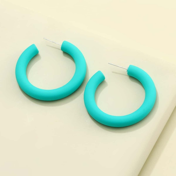 

Minimalist Hoop Earrings, Mint blue