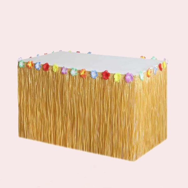 

1pc Party Decorative Table Skirt, Gold