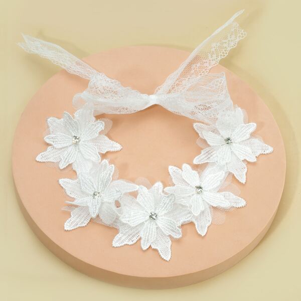 

Toddler Girls Flower Decor Hair Band, White