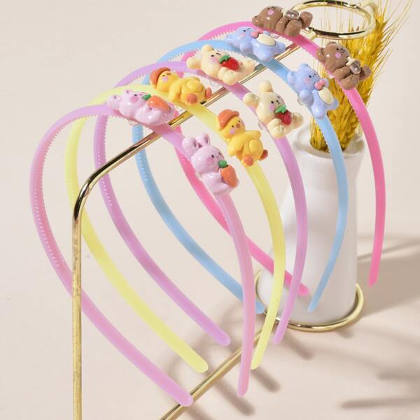 

5pcs Girls Animal Decor Hair Hoop, Multicolor