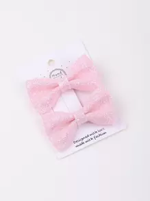 2 cái Bé Gái Mới Biết Đi Nơ Kẹp Tóc - Màu Hồng baby - Xem 1