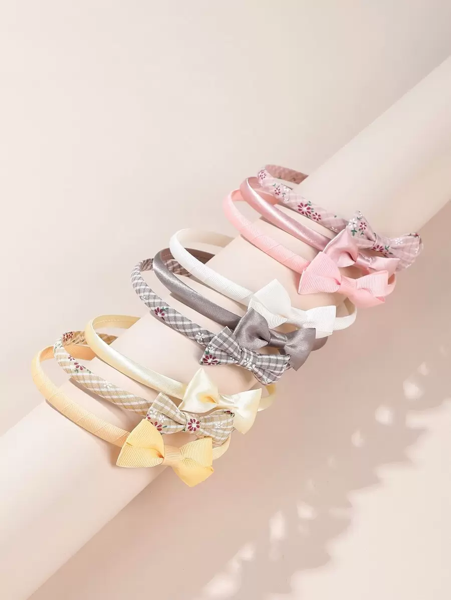 9pcs Bow Headbands For Girls, Suitable For Daily Wear - Multicolor - View 1