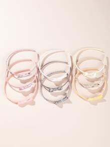 9pcs Bow Headbands For Girls, Suitable For Daily Wear - Multicolor - View 2