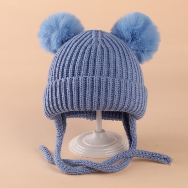 

Toddler Kids Pom Pom Decor Beanie, Blue