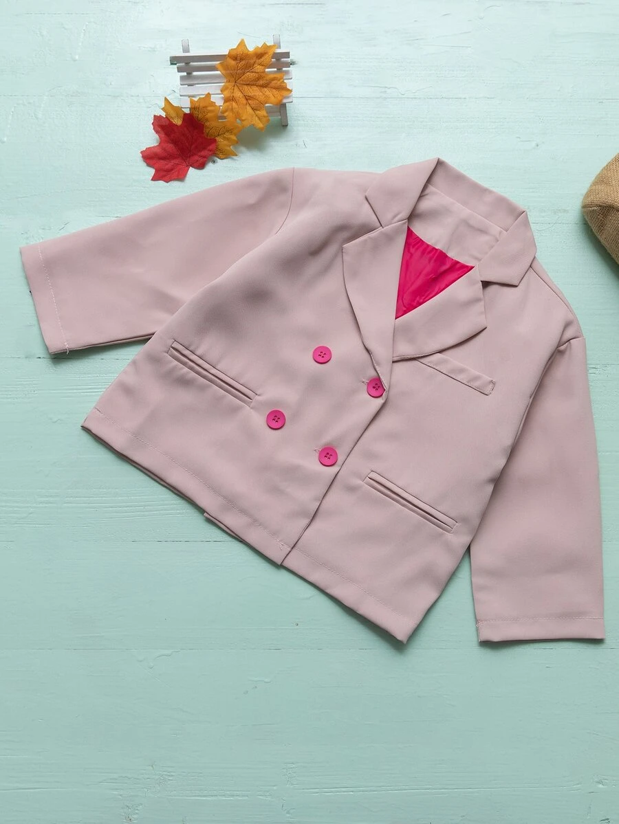 小女童雙排釦西裝領外套