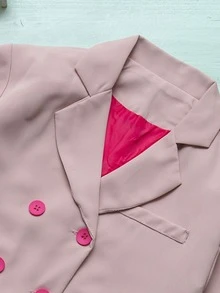 小女童雙排釦西裝領外套