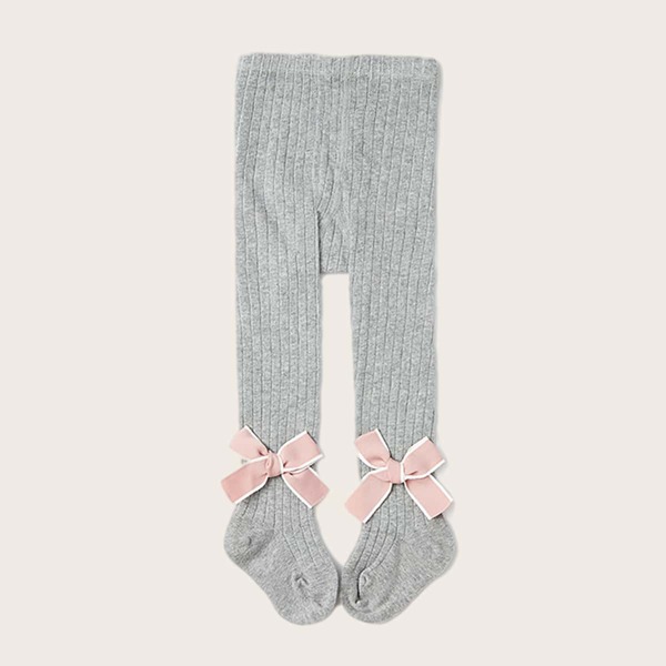 

Toddler Girls Bow Knot Decor Tights, Grey