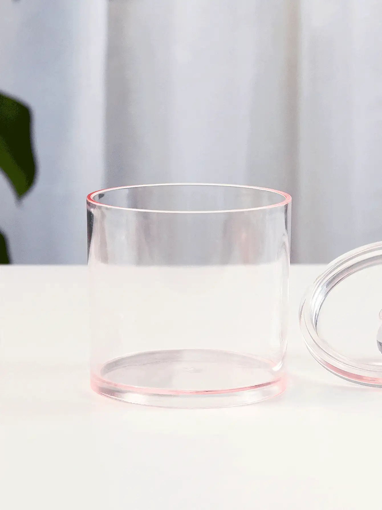 SHEIN BASIC LIVING Exclusive Round Makeup Organizer-Clear Peach Blush - Pink - View 2