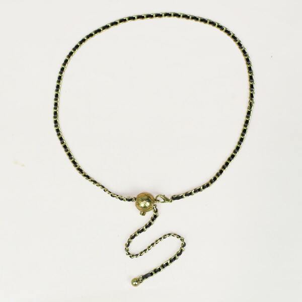

Girls Minimalist Chain Belt, Black
