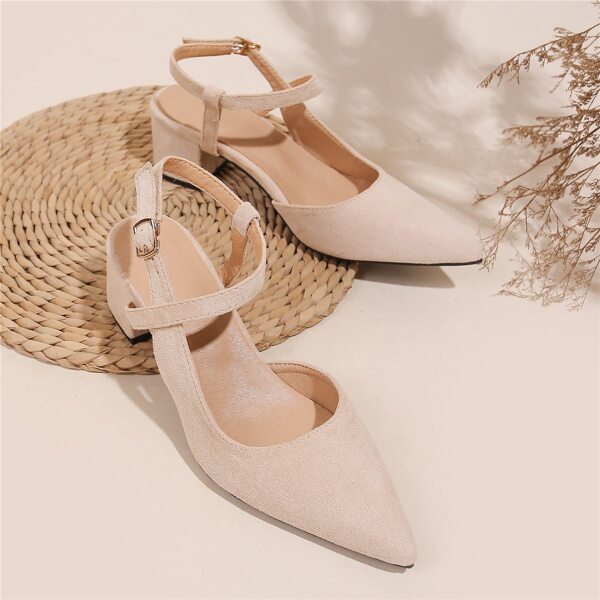 

Minimalist Slingback Chunky Pumps, Apricot