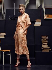 Hanchi 滿版印花前紐扣荷葉邊口袋細節襯衫 - 彩色 - 查看 5