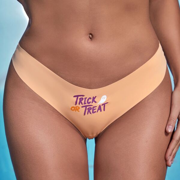 

Halloween Print No Show Thong, Orange