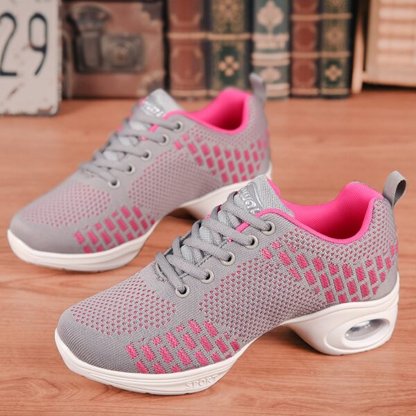 

Knit Detail Lace-up Front Sneakers, Grey