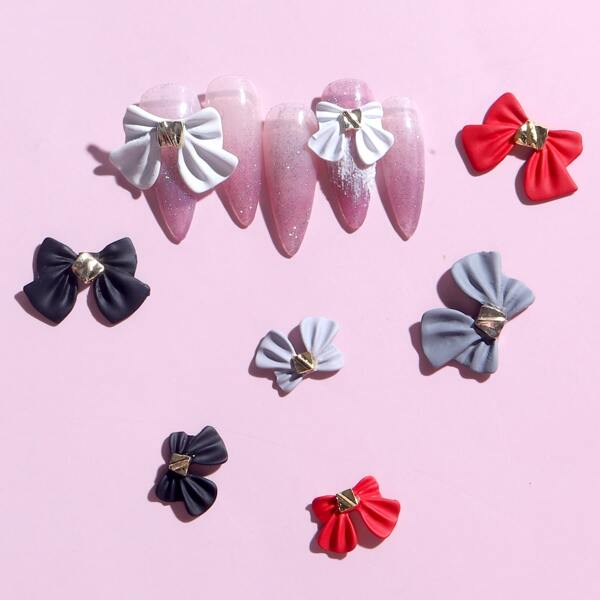 

8pcs Bowknot Design Nail Art Decoration, Multicolor