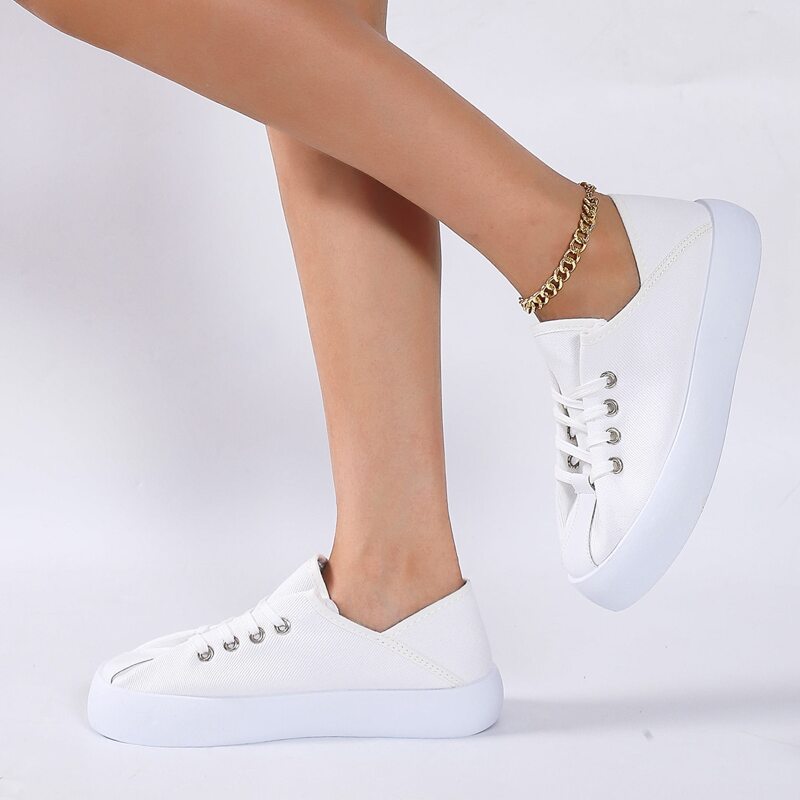 

Minimalist Lace-up Front Skate Shoes, White