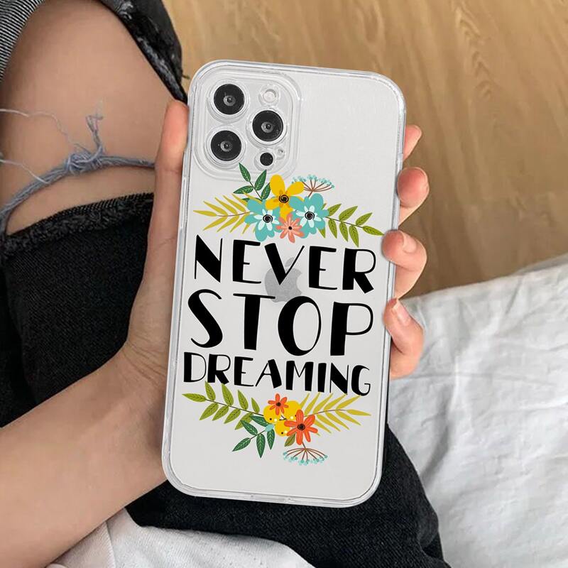 

Letter Graphic Clear Phone Case, Multicolor
