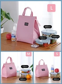 1pc Insulated Lunch Bag - Pink - View 2
