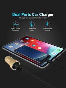 con 2 puertos Cargador de coche USB - Dorado - Ver 4