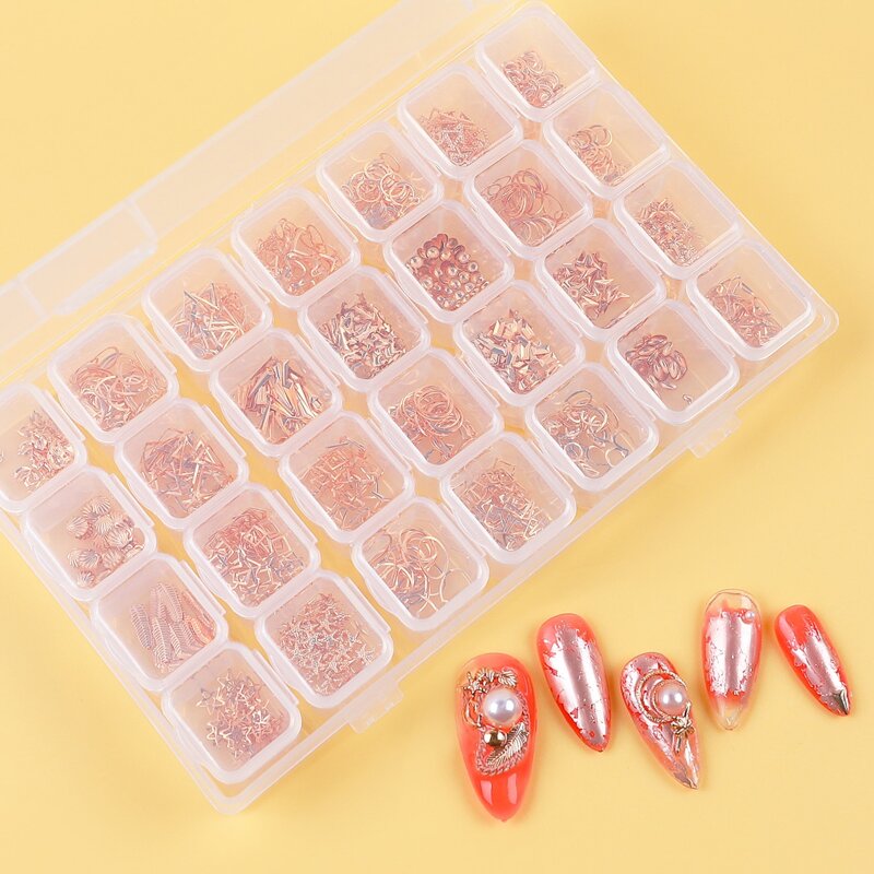 

1box Geometric Design Nail Art Decoration, Bronze