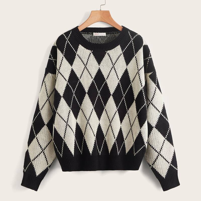 

Argyle Pattern Sweater, Multicolor