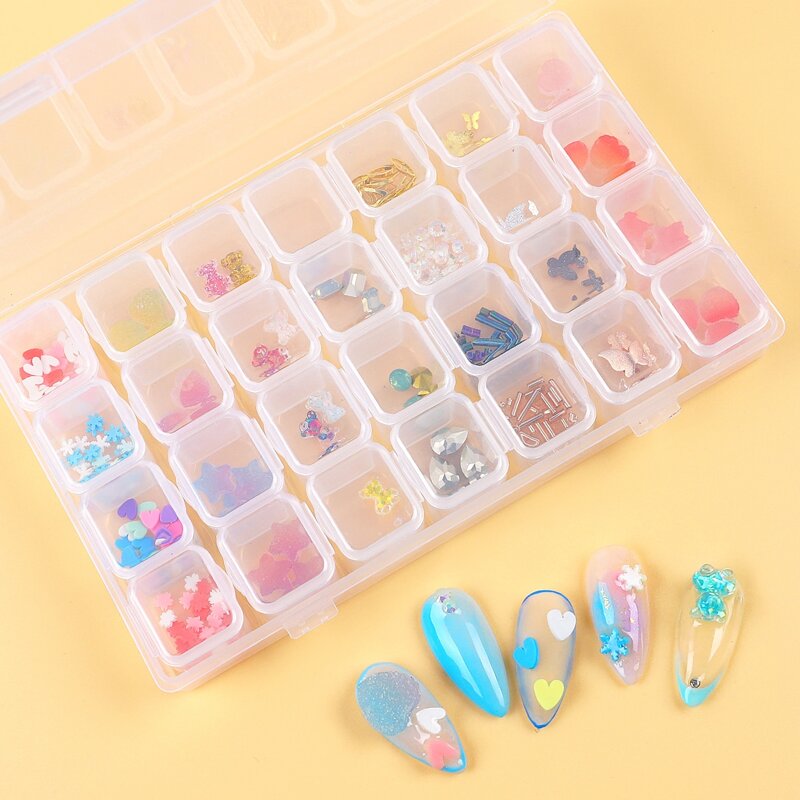 

1box Heart & Flower Shaped Nail Art Decoration, Blue