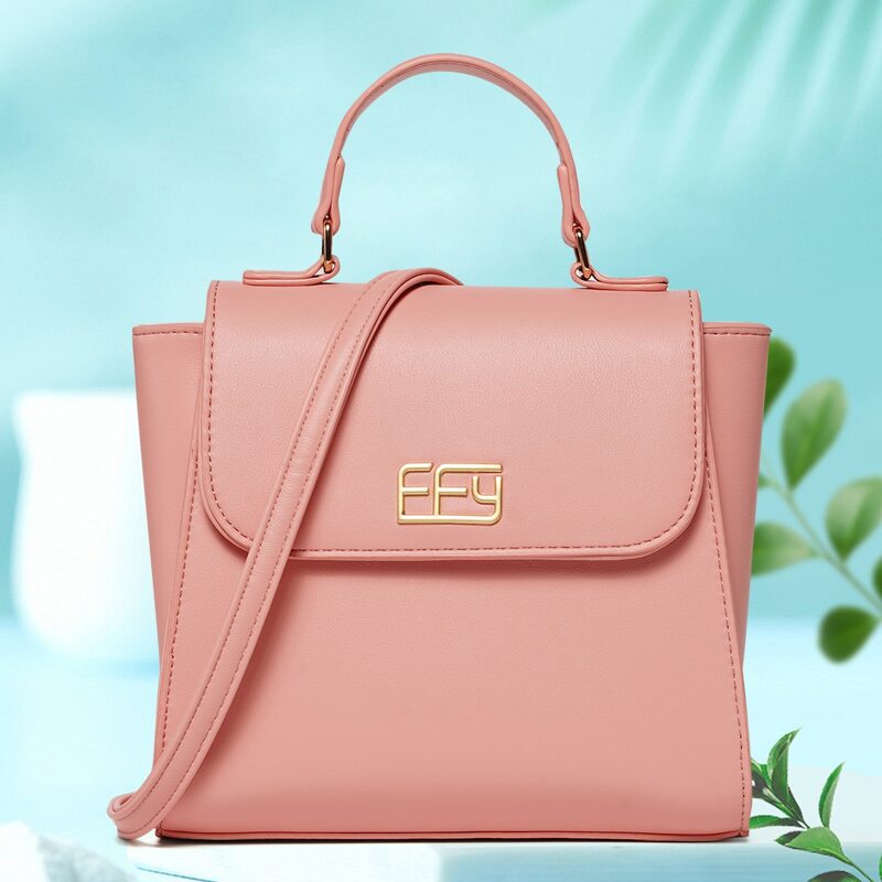 

Minimalist Flap Satchel Bag, Pink