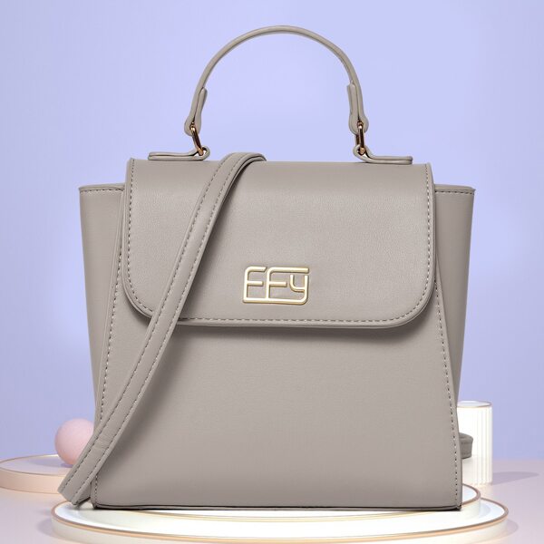 

Metal Decor Flap Square Bag, Grey