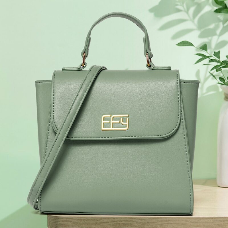 

Minimalist Flap Satchel Bag, Green