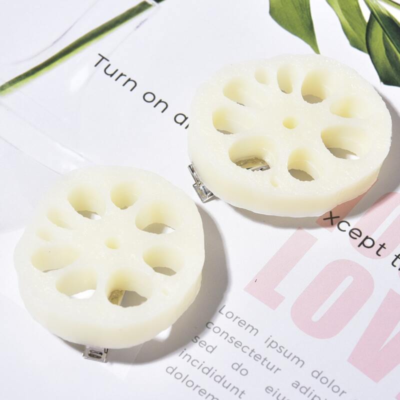 

2pcs Lotus Root Slice Hair Clip, Beige