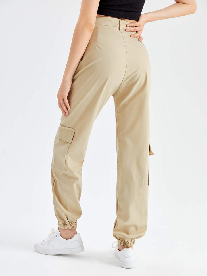 Pantalón Cargo Pantalon Beige Con Cadena Bershka Pants Pantalones