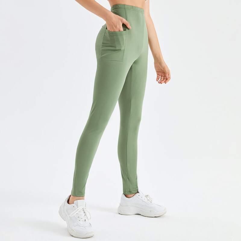 

Solid Pocket Leggings, Lime green