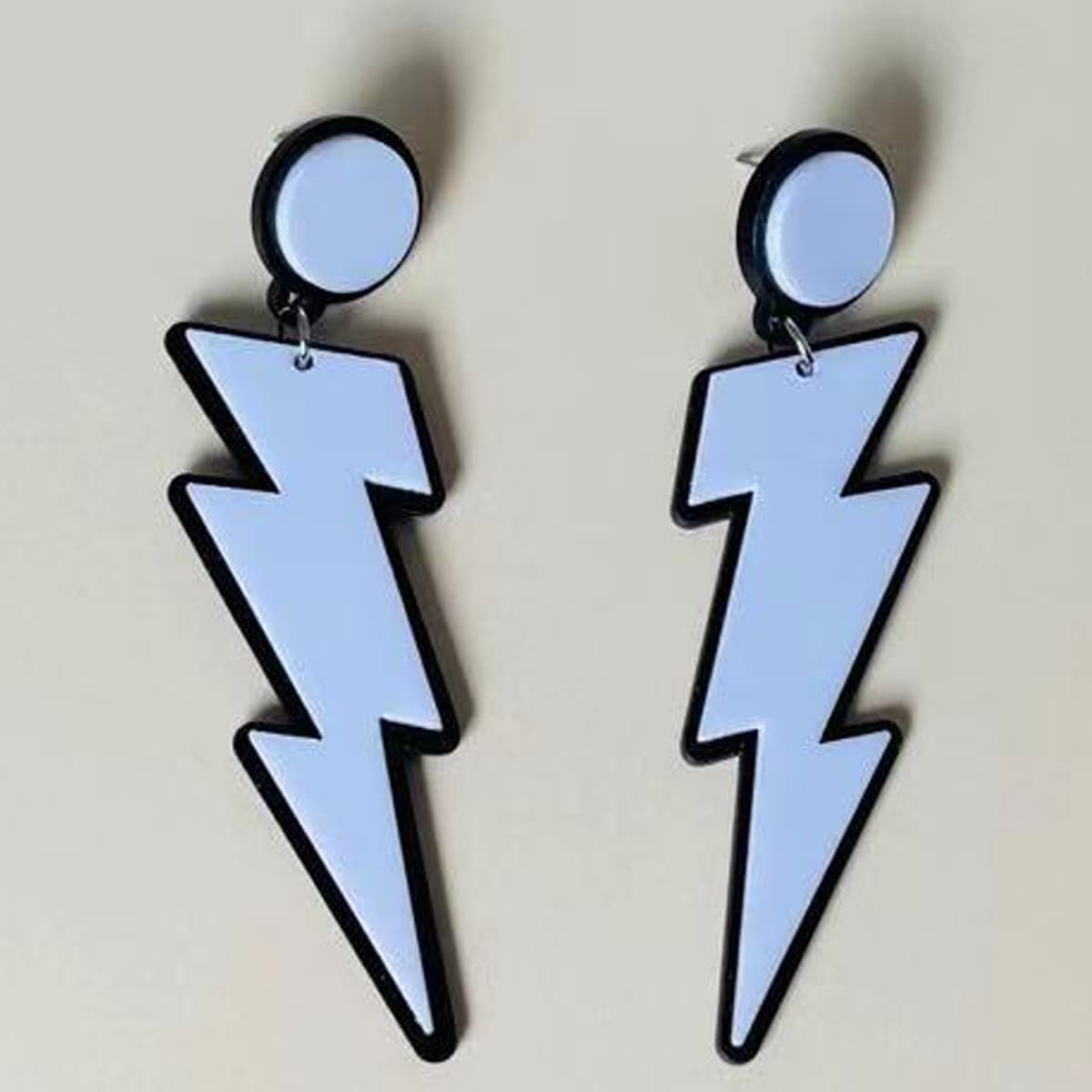 

Lightning Drop Earrings, White