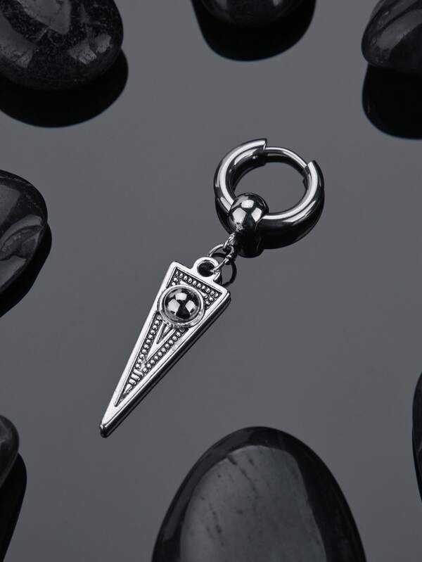 時尚流行1入組式男士幾何細節耳環不銹鋼珠寶禮物和時尚外觀