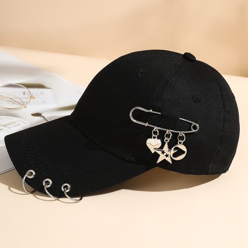 

Ring Decor Baseball Cap, Black