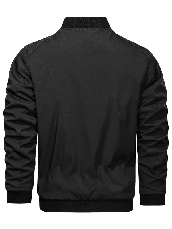 Men Solid Thermal Lined Zipup Bomber Jacket SHEIN USA