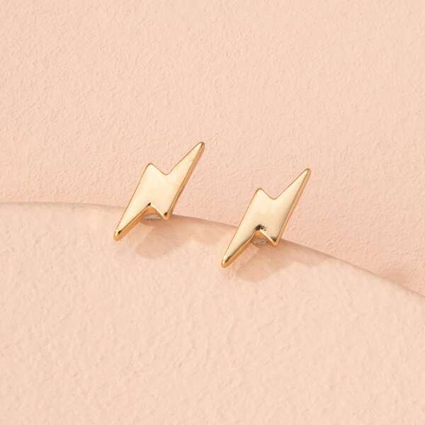 

Lightning Stud Earrings, Gold