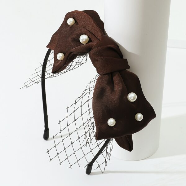 

Bow Decor Headband, Brown