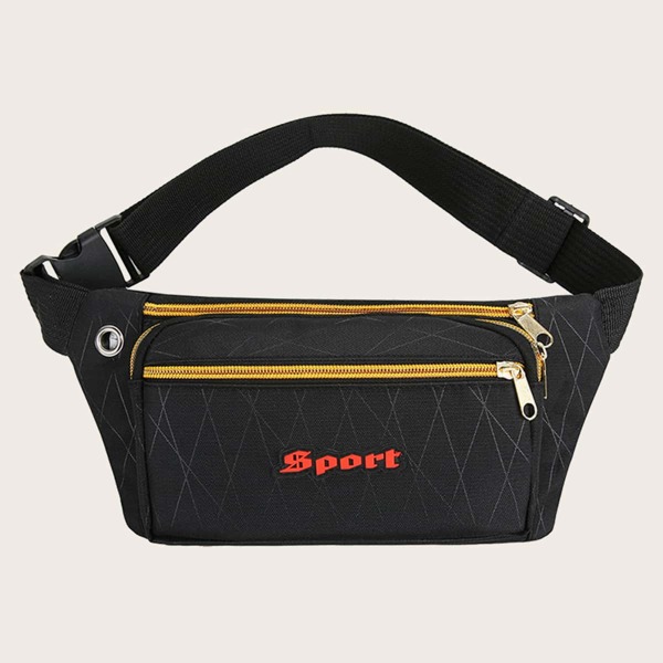 

Letter Graphic Fanny Pack, Black