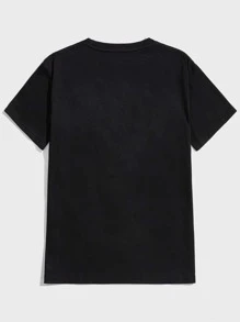 ROMWE MEN Street Life Các bạn Áo thun Bông Lá thư Đồ họa Ô tô - màu đen - Xem 2