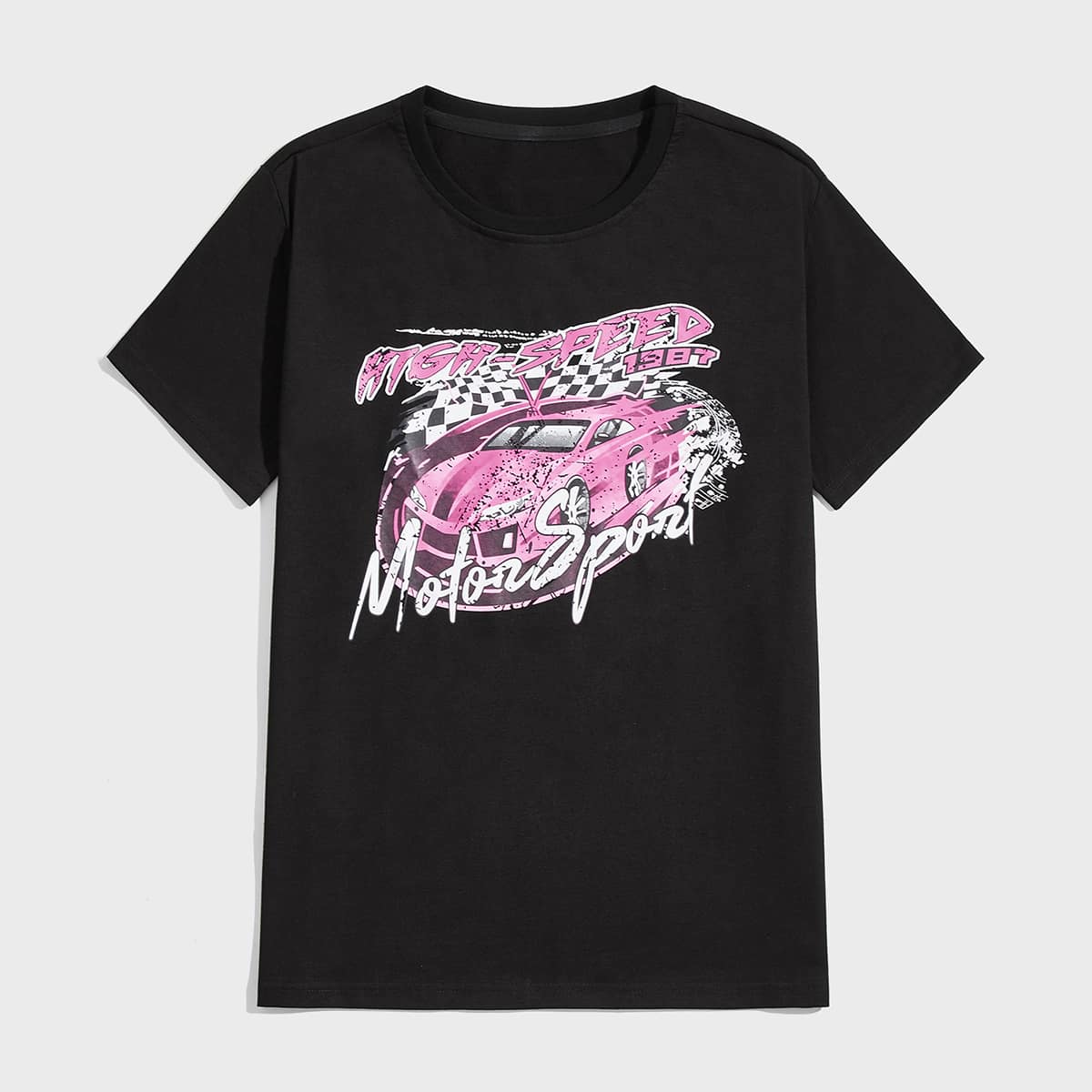 

Guys Letter Car Graphic Tee, Black