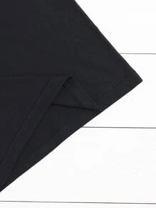 Camiseta con estampado de dragón de manga corta - Negro - Ver 4