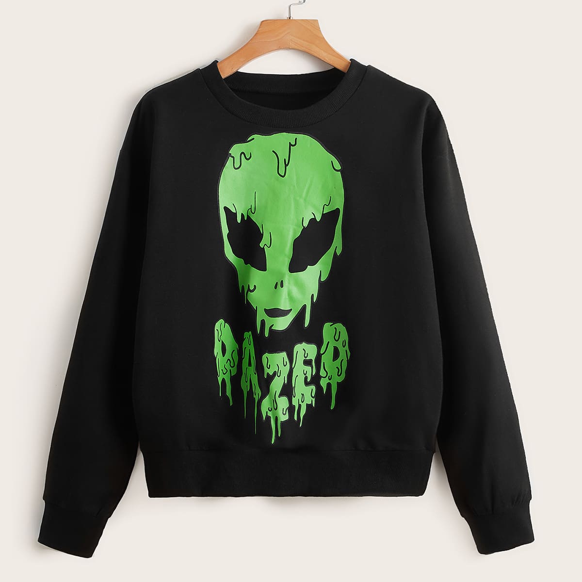 

Letter Alien Graphic Sweatshirt, Black