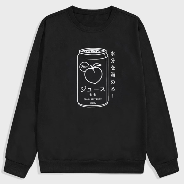 

Guys Soft Drink Graphic Sweatshirt, Black