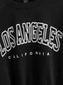 SHEIN Sudaderas Letras Casual - Negro - Ver 4