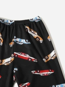 Niños Conjunto de pijama con estampado de coche - Negro - Ver 4
