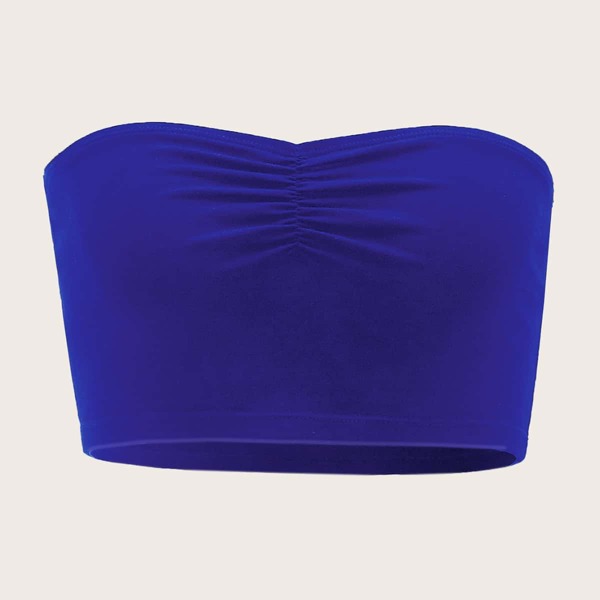 

Plus Ruched Crop Tube Top, Royal blue
