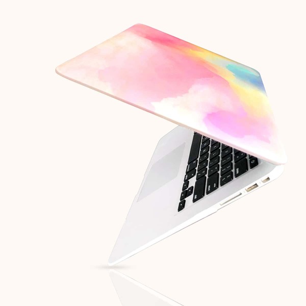 

2pcs Watercolor Laptop Case For 13.3 Inch MacBook Air, Pink